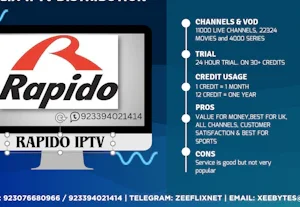 RAPIDO IPTV | RAPIDO IPTV PANEL | RAPIDO IPTV SUPER PANEL